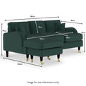 Hattie Velvet Chaise Sofa from Roseland