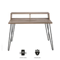 Bea Lime Wash & Charcoal Smart Office Desk for Work from Home Computer from Roseland Furniture