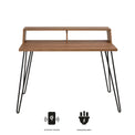 Bea Oak & charcoal Smart Office Desk for Work from Home computer from Roseland Furniture