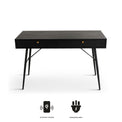Luna Black Wireless Smart Office Desk for Work From Home Laptop PC from Roseland Furniture