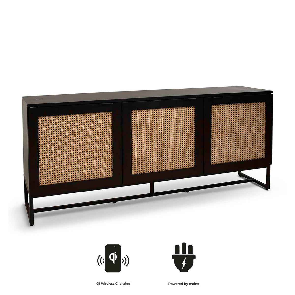 Mia Black Smart Sideboard Cabinet from Roseland Furniture
