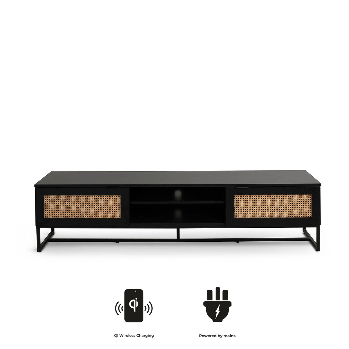 Mia Black Wireless Smart TV Unit Stand from Roseland Furniture