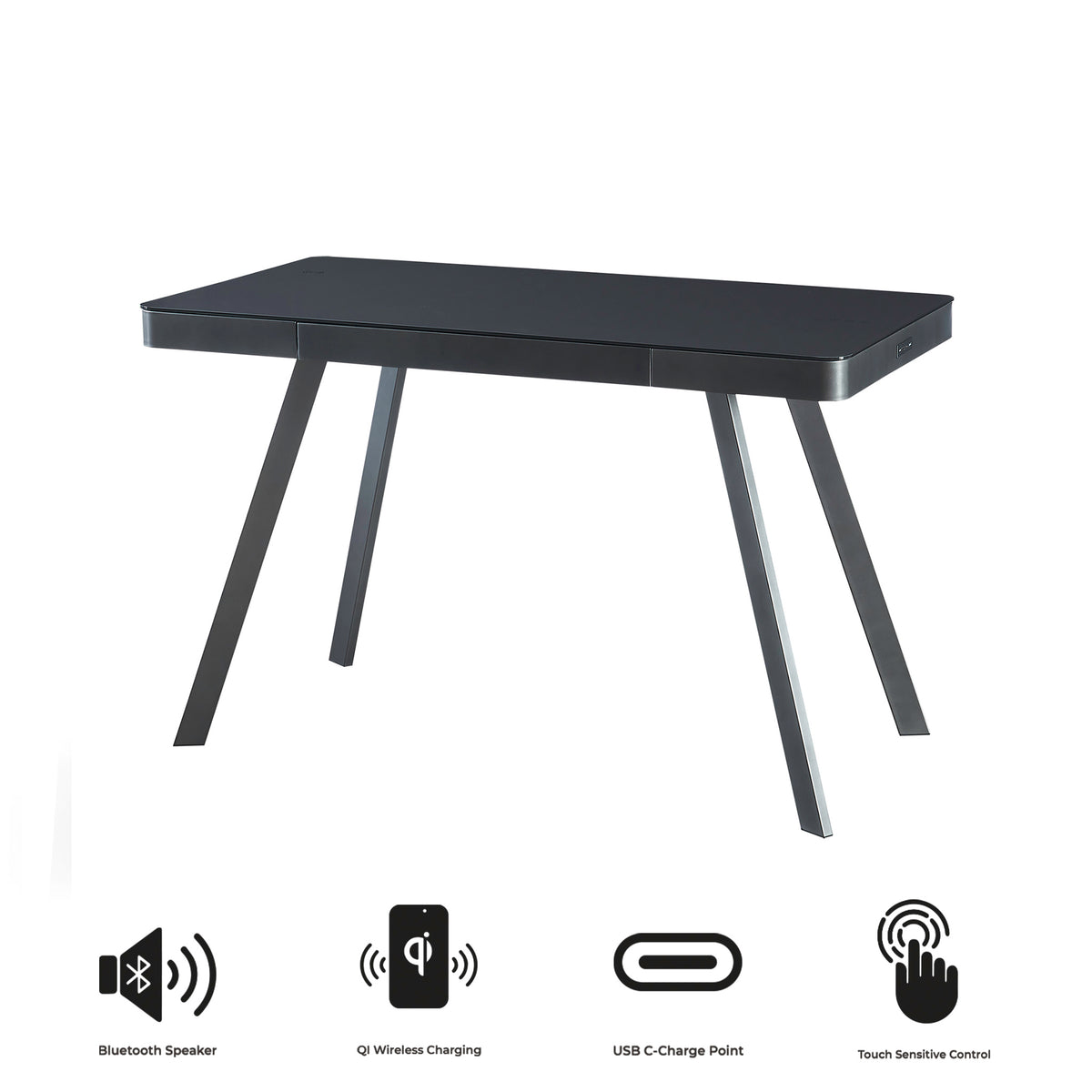 Silas 3.0 Charcoal Smart Office Desk from Roseland Furniture