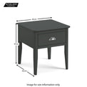 Dumbarton Charcoal Lamp Table - Size Guide