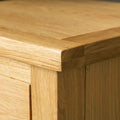 London Oak Large Smart TV Stand top corner view.